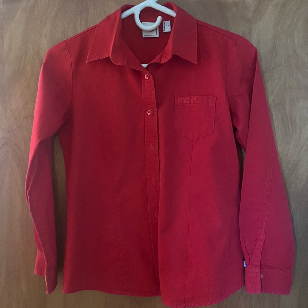 Cruel Girl Red Button Down Shirt